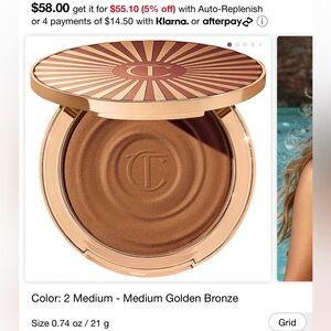 NWT - Charlotte Tillbury Sun-Kissed Glow Cream Bronzer - Medium 2